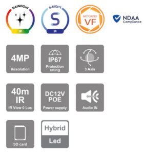 מצלמה צינור Provision Rainbow 4Mp עדשה משתנה חשמלית BMH 340SRN MVF