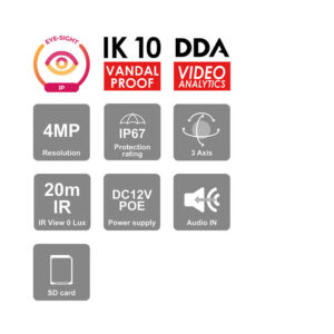 DAI 340IPE 28 20M IR IR קבוע אנטי ונדל כיפת 1 DAI 340IPE 28 20M IR IR קבוע אנטי ונדל כיפת 1