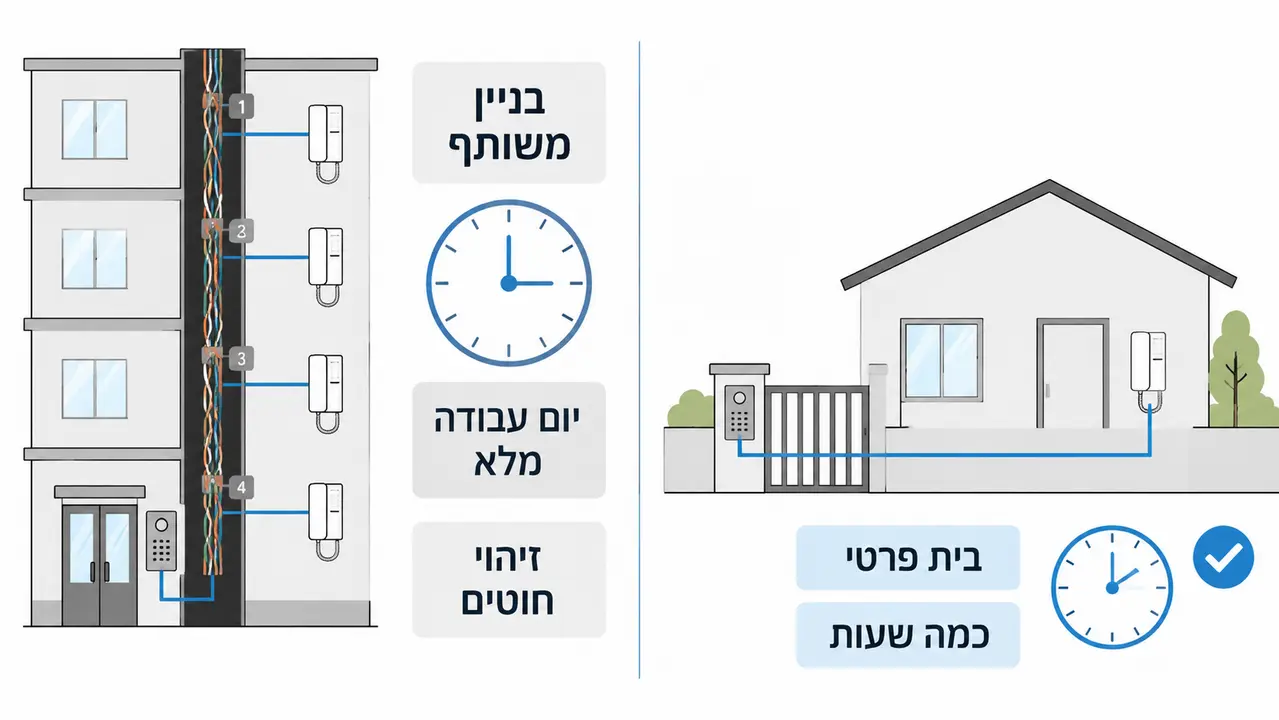 כמה זמן לוקחת התקנת אינטרקום?