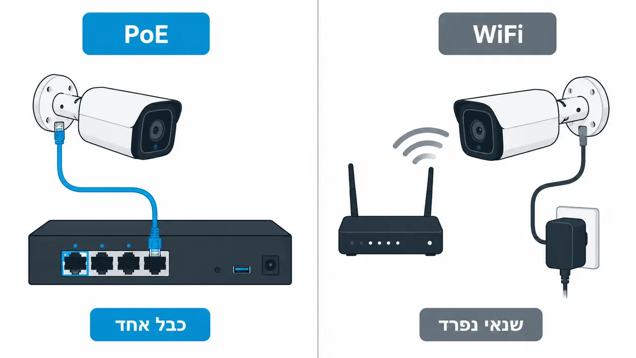 מה עדיף לבית: מצלמות WiFi או מצלמות PoE?
