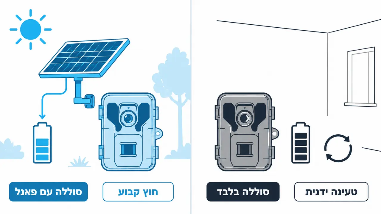 סוללות בלבד או סוללה עם פאנל סולארי